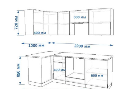 Кухня «Тальк Акция Лайн арт. 7 - 1000х2200»